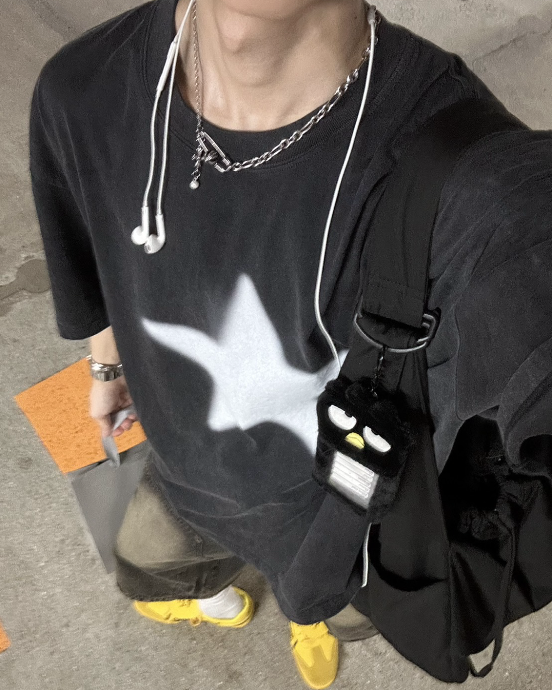 スタープリントドロップショルダーTシャツ WG0124