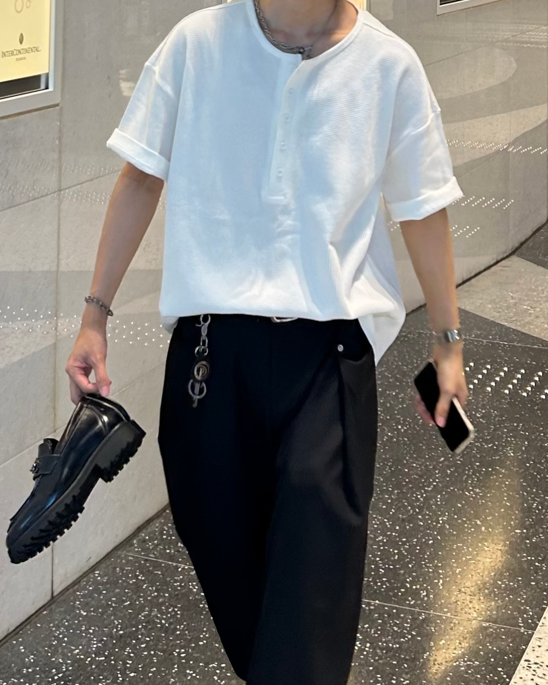 ヘンリーネックサーマルTシャツ WG0138