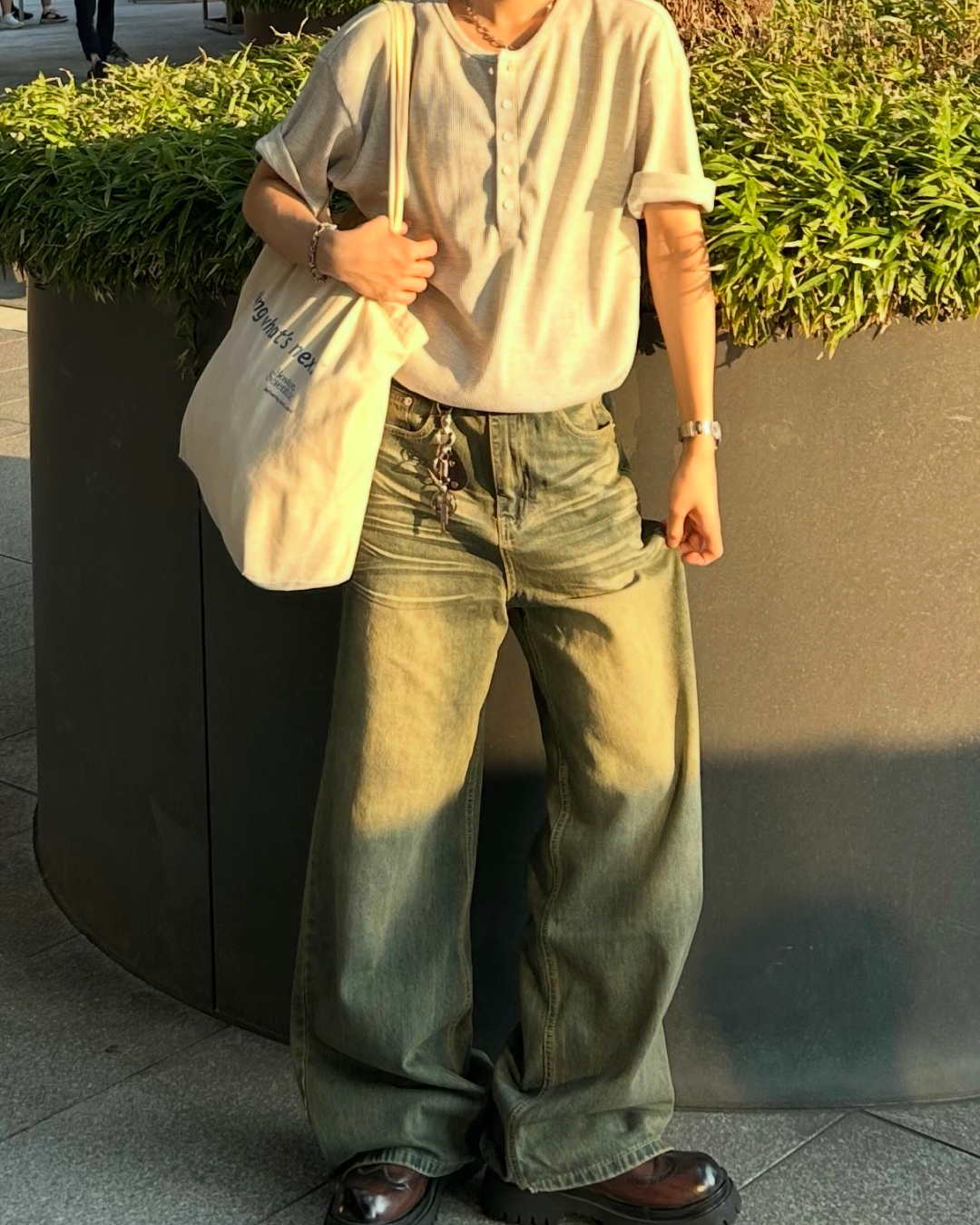 ヘンリーネックサーマルTシャツ WG0138