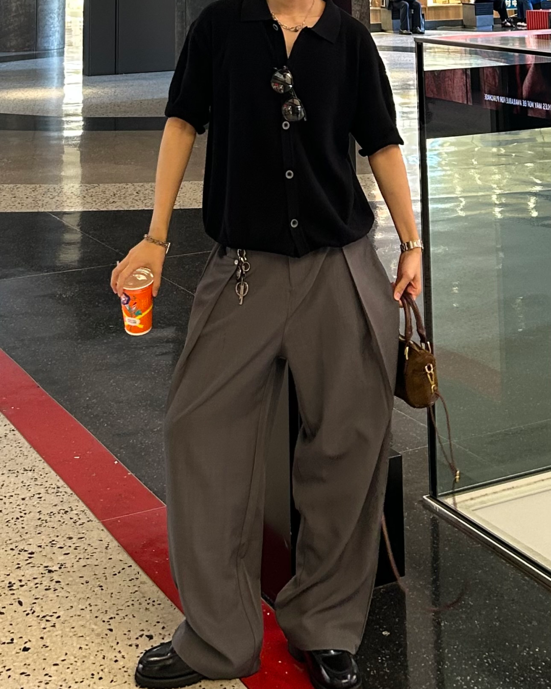 【即納】フロントタックストレートスラックス WG0143