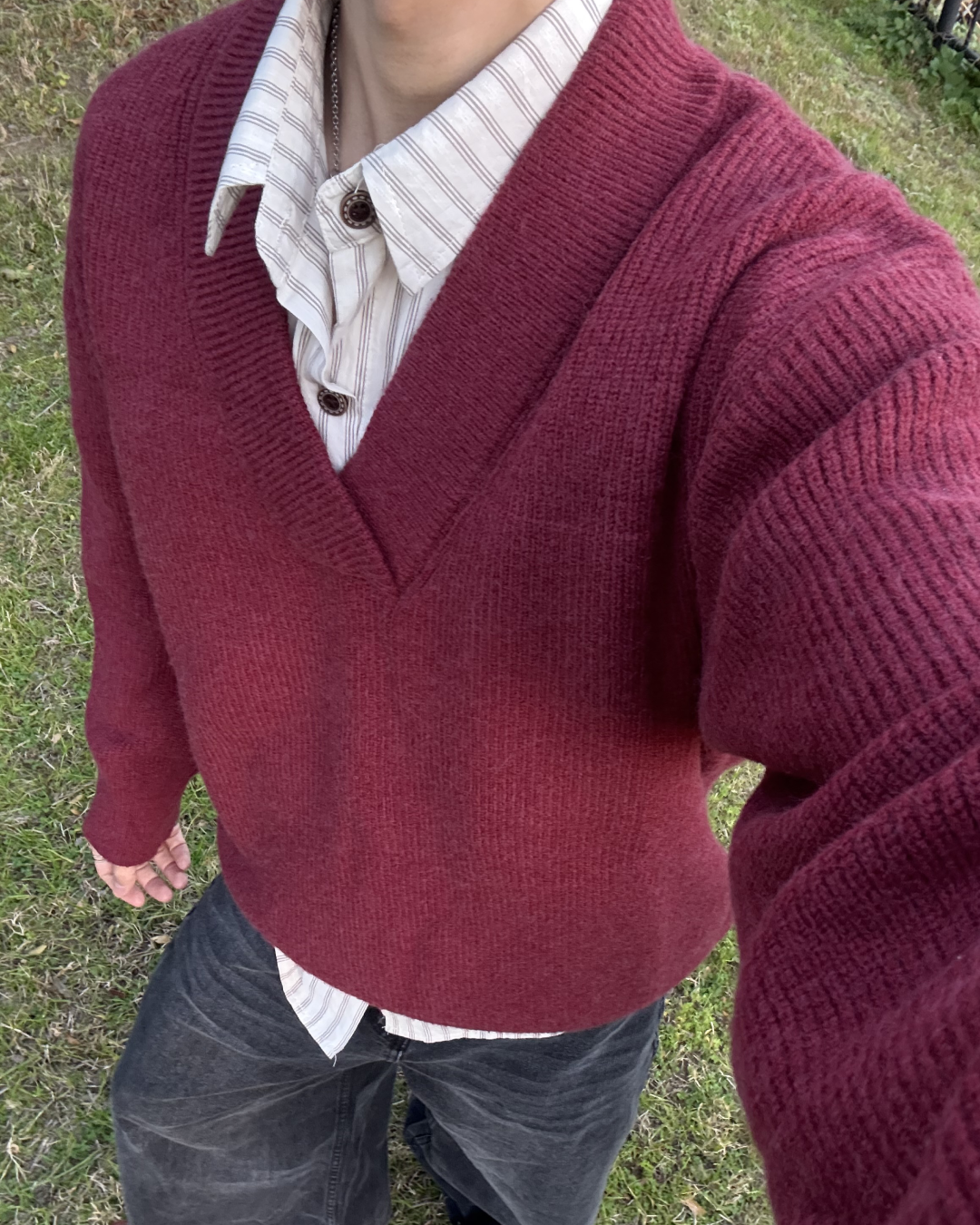 Vネックルーズニット WG0211