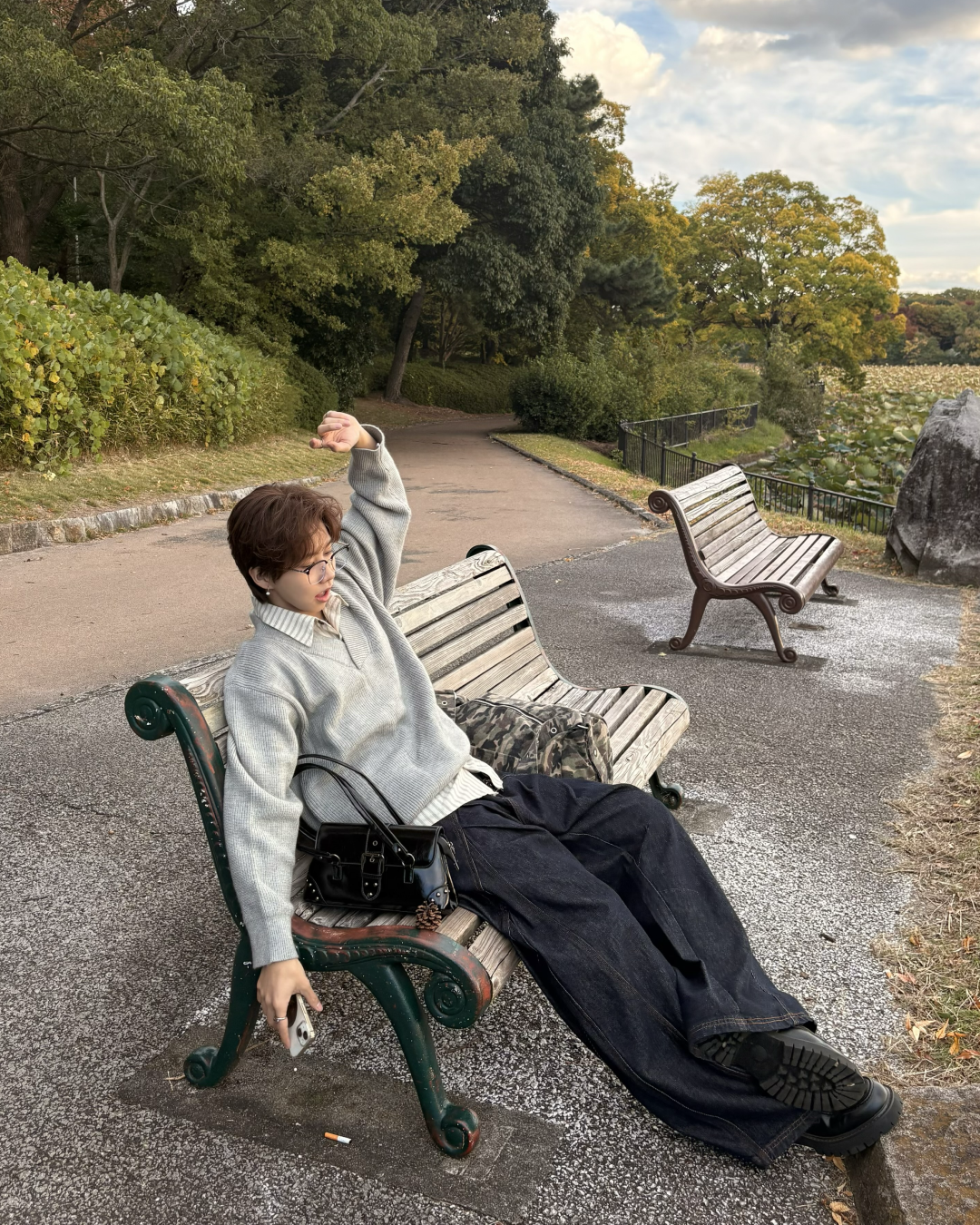 Vネックルーズニット WG0211