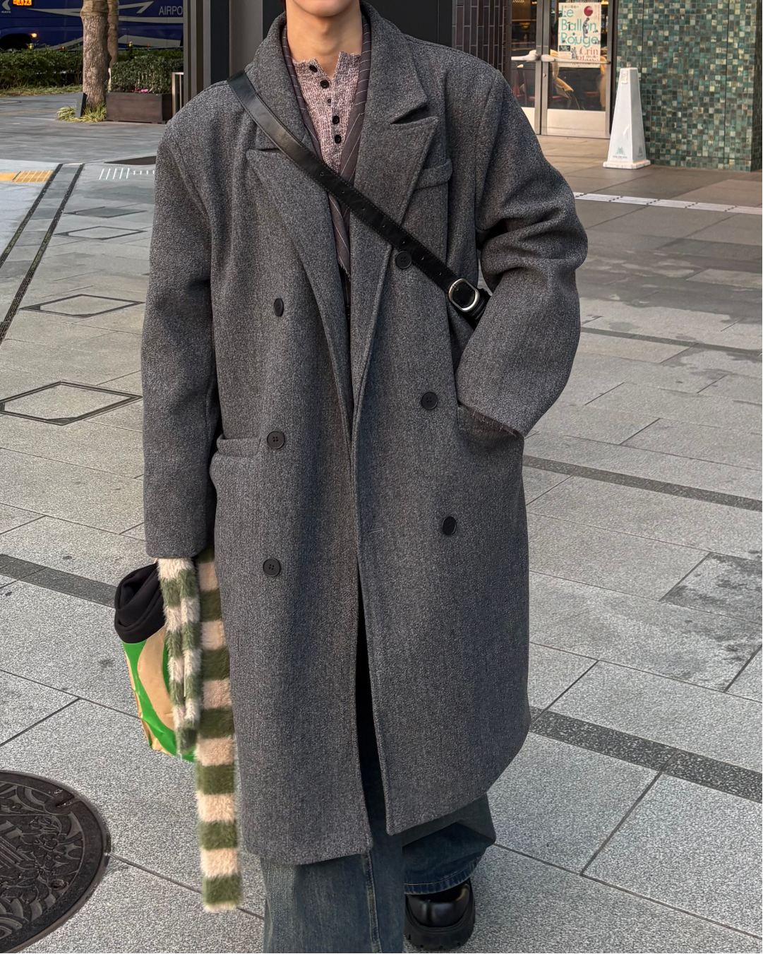 ダブルブレスト ロングチェスターコート WG0217