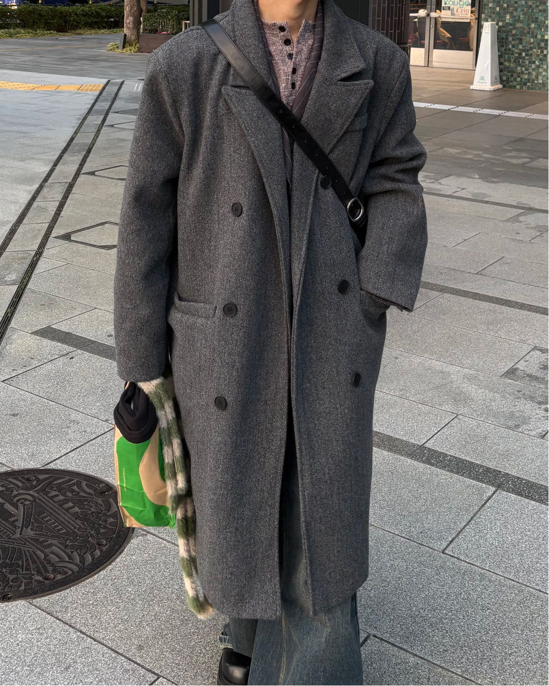 ダブルブレスト ロングチェスターコート WG0217