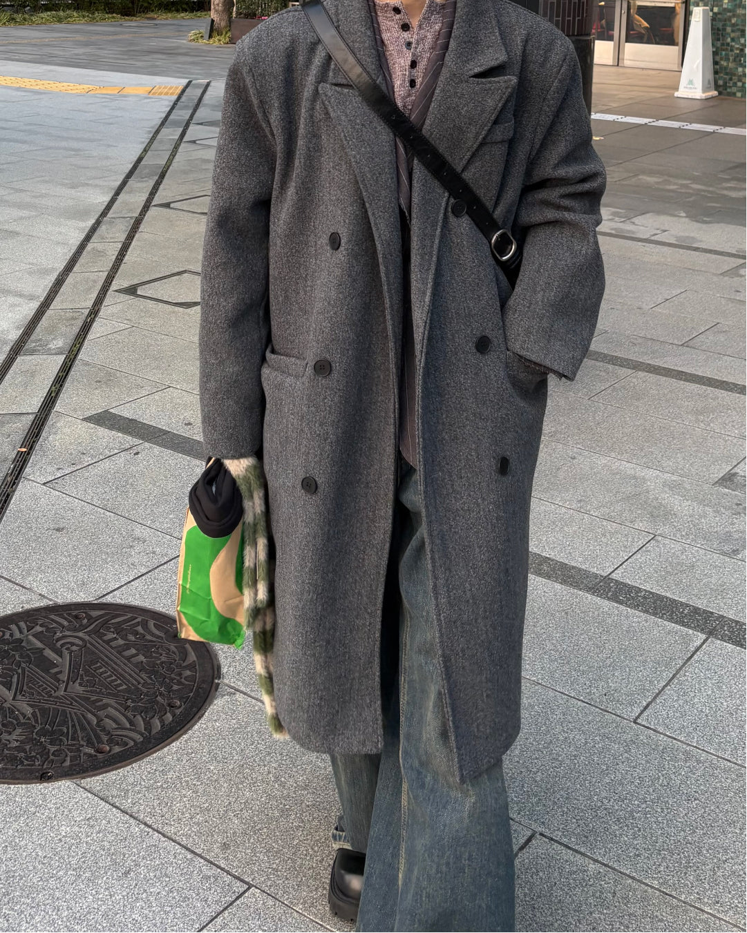 ダブルブレスト ロングチェスターコート WG0217