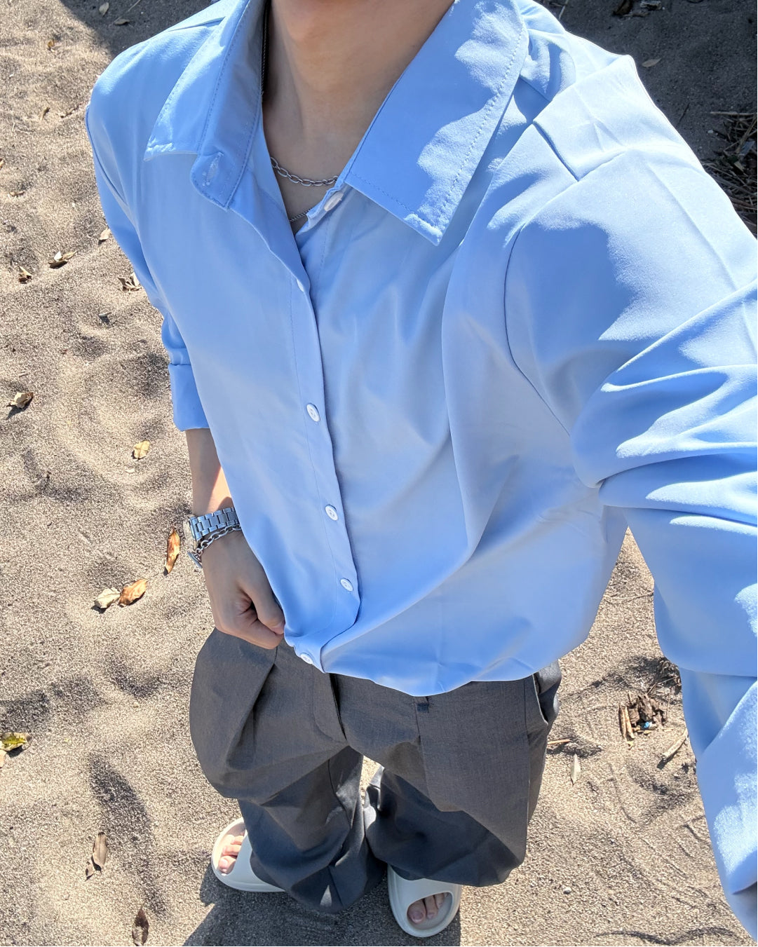 ルーズシルエットブルーシャツ WG0314