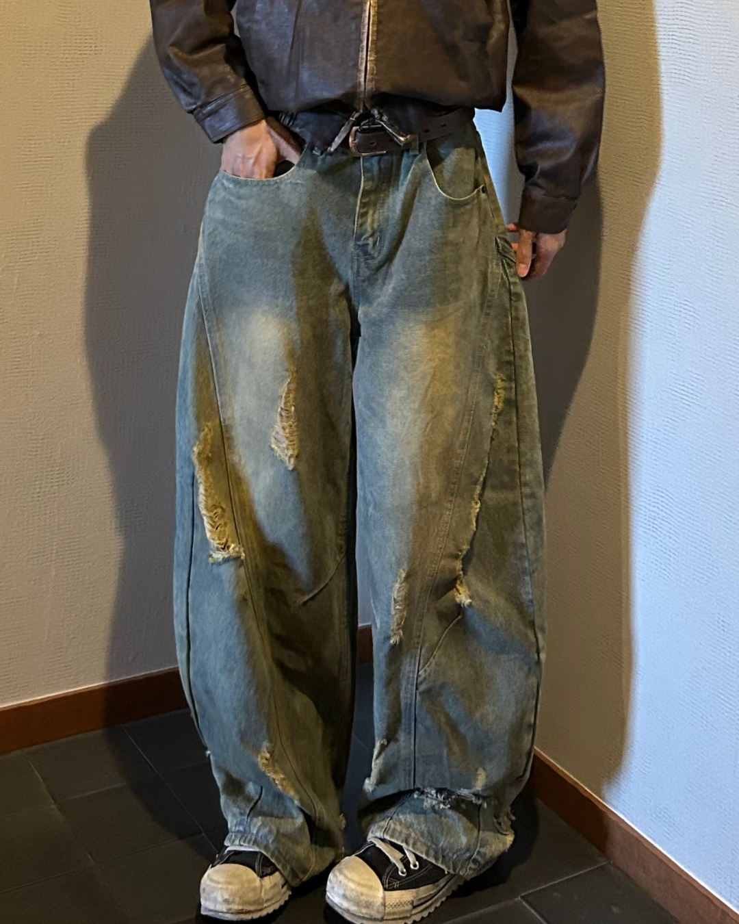 【即納】ダメージカーブデニムパンツ WG5000