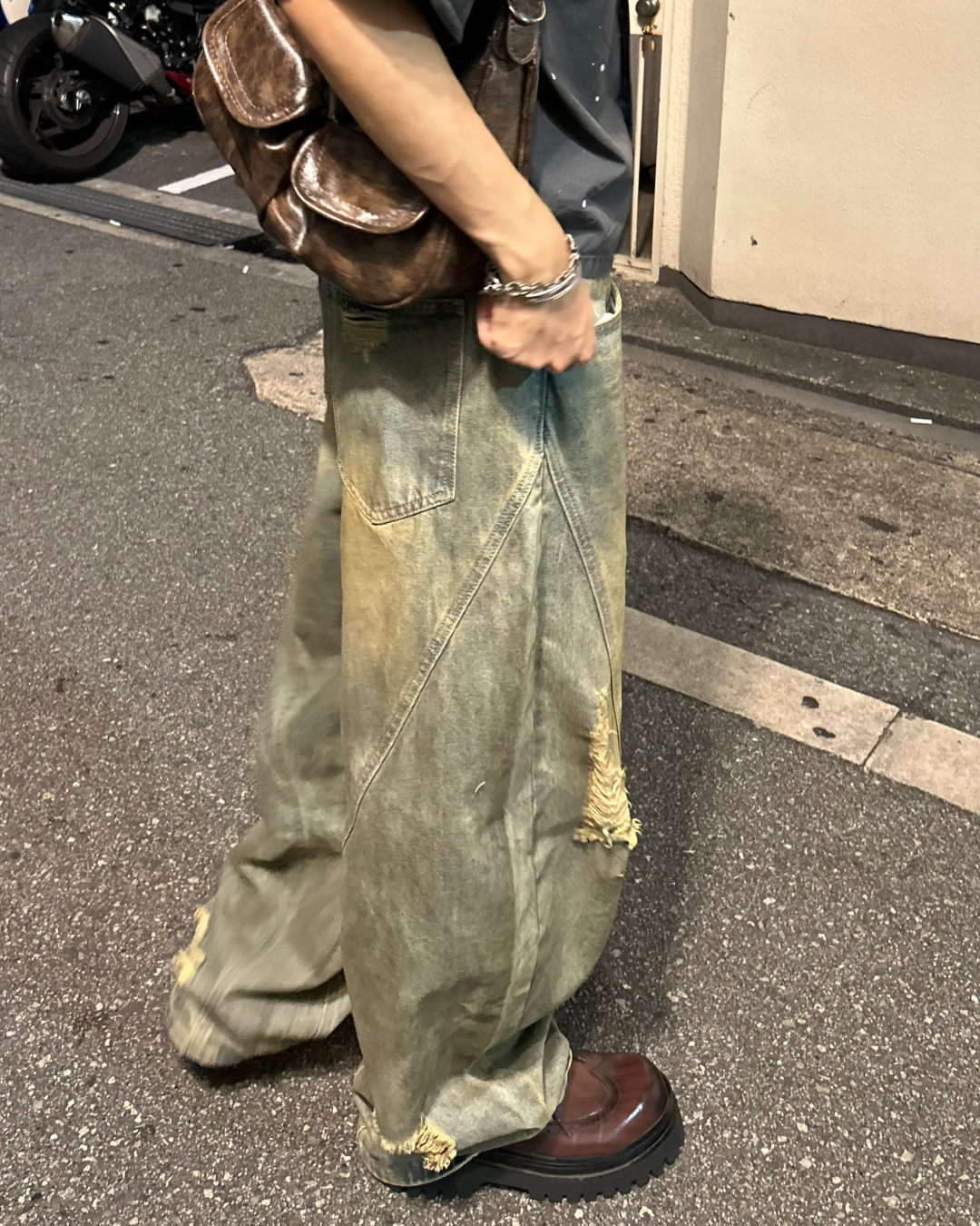 【即納】ダメージカーブデニムパンツ WG5000