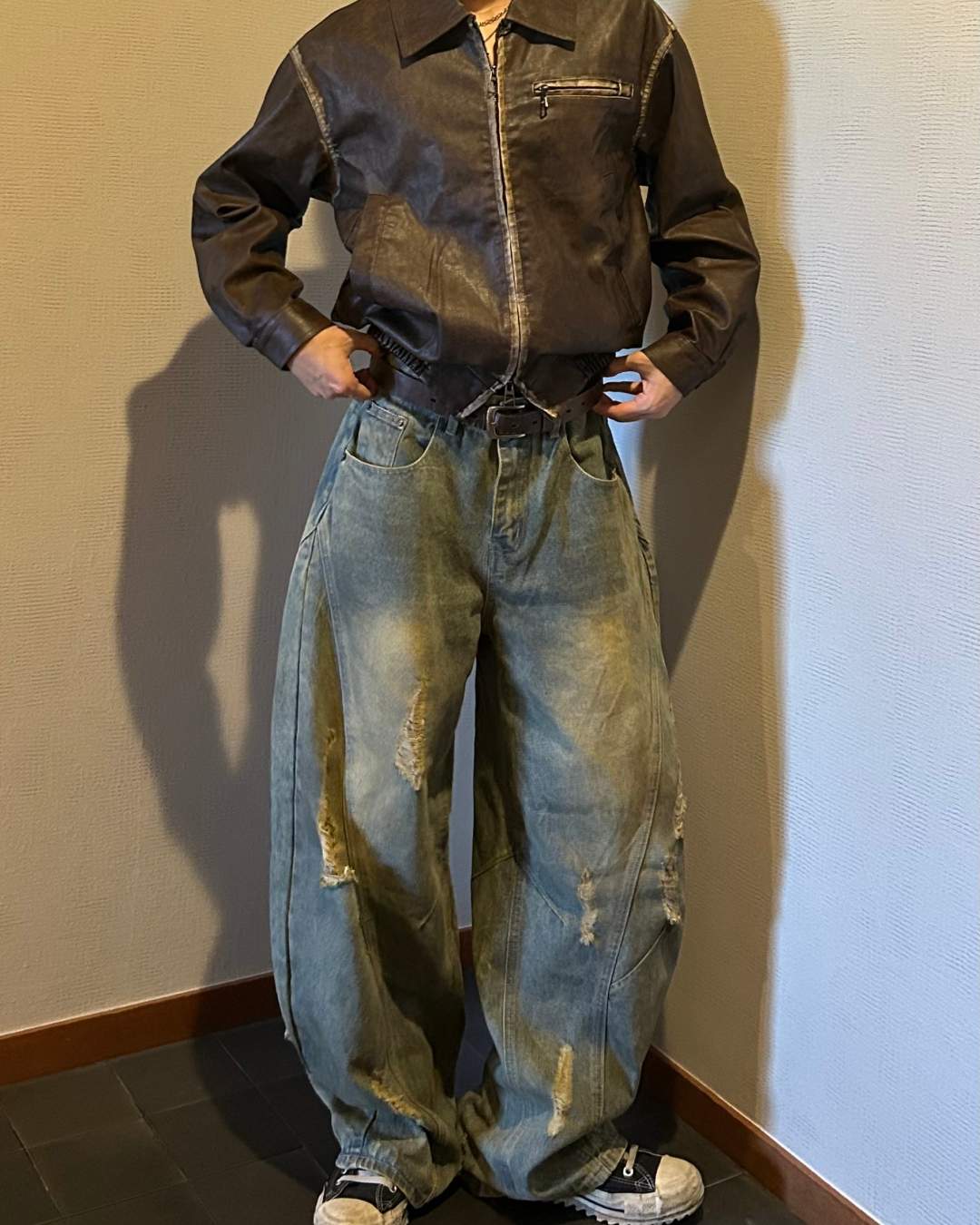 【即納】ダメージカーブデニムパンツ WG5000