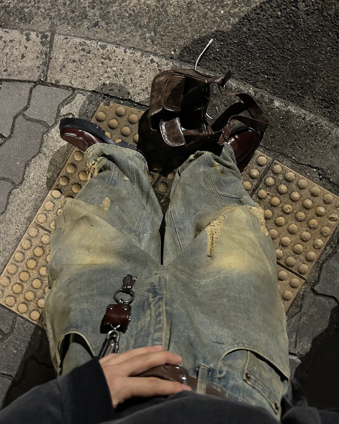 【即納】ダメージカーブデニムパンツ WG5000