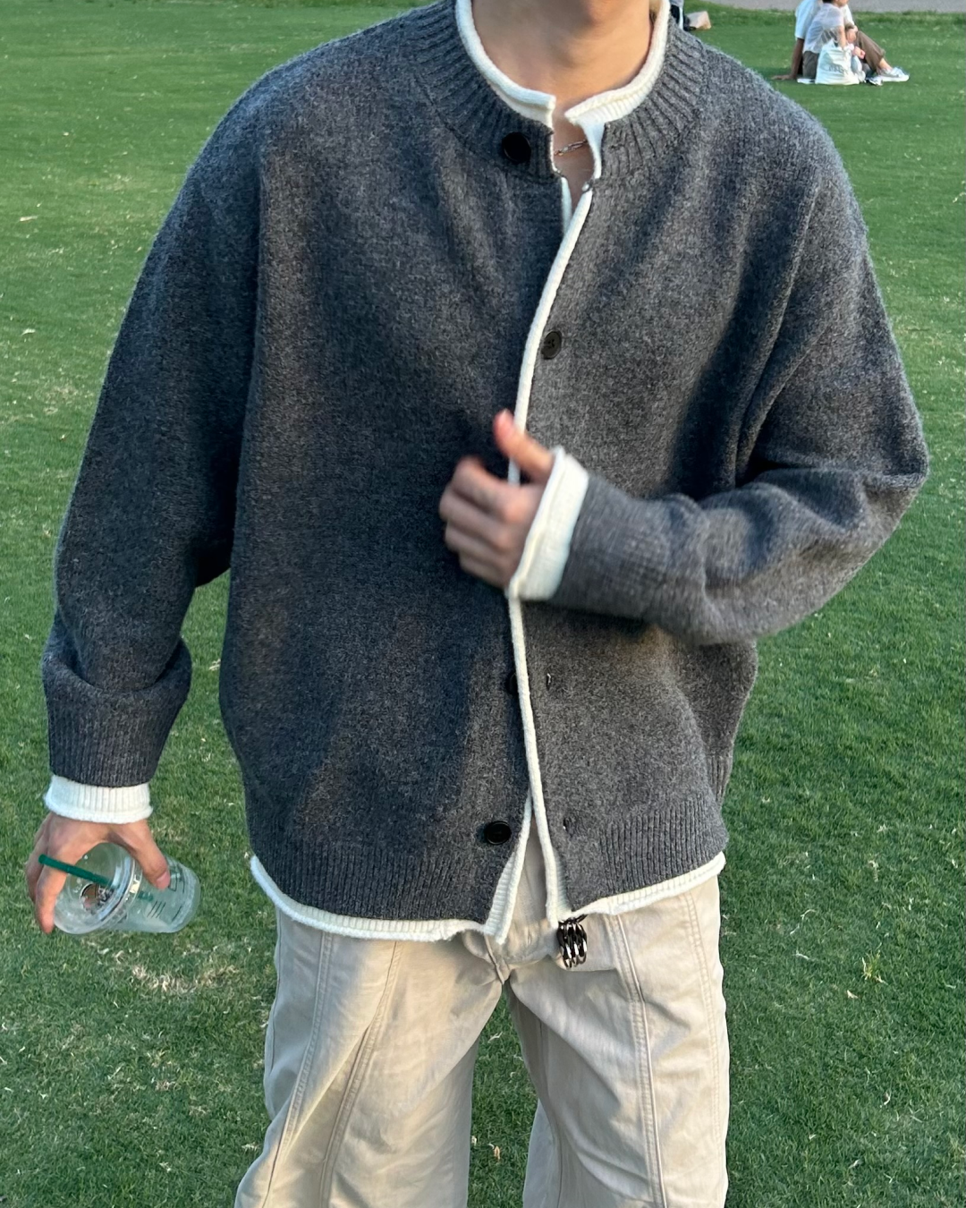 【即納】レイヤードニットカーディガン WG5001