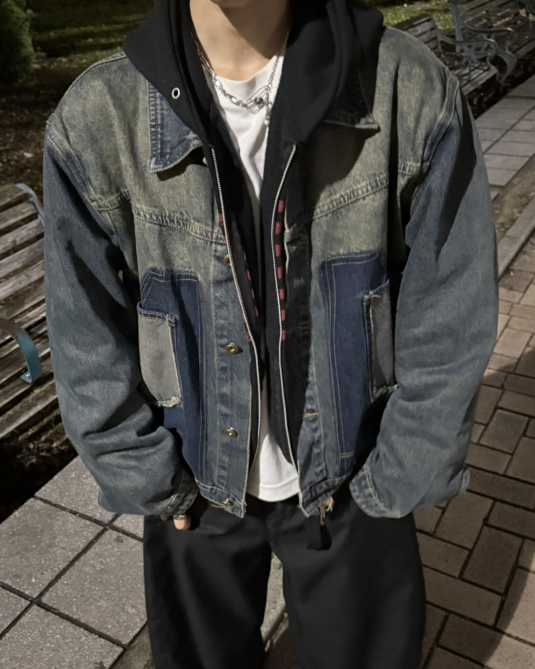 【即納】ウォッシュフリンジデニムジャケット WG5008