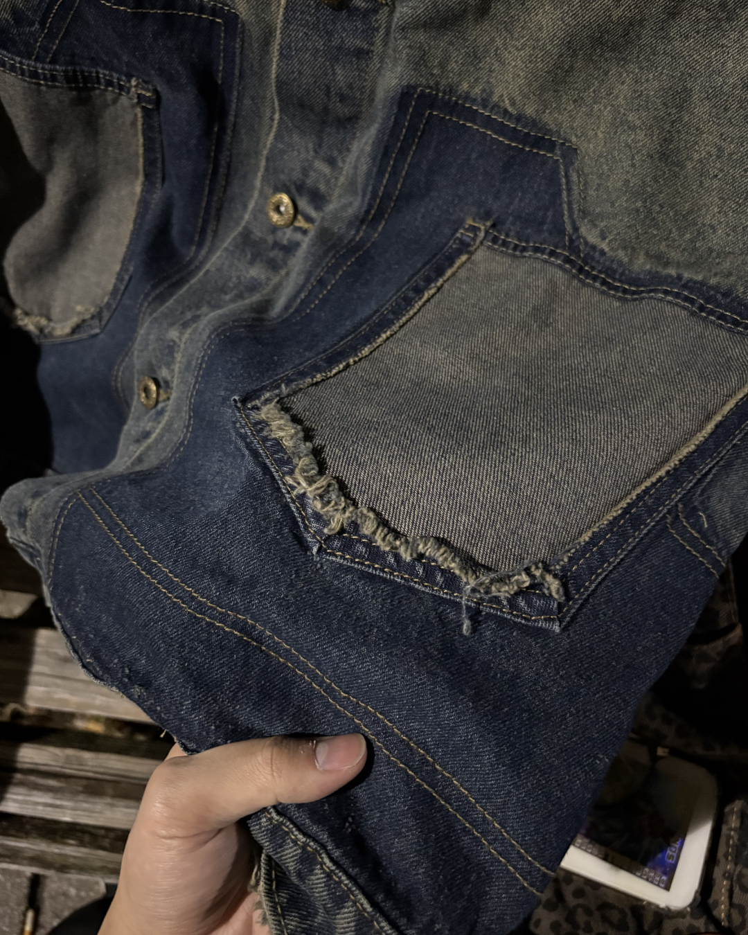 【即納】ウォッシュフリンジデニムジャケット WG5008