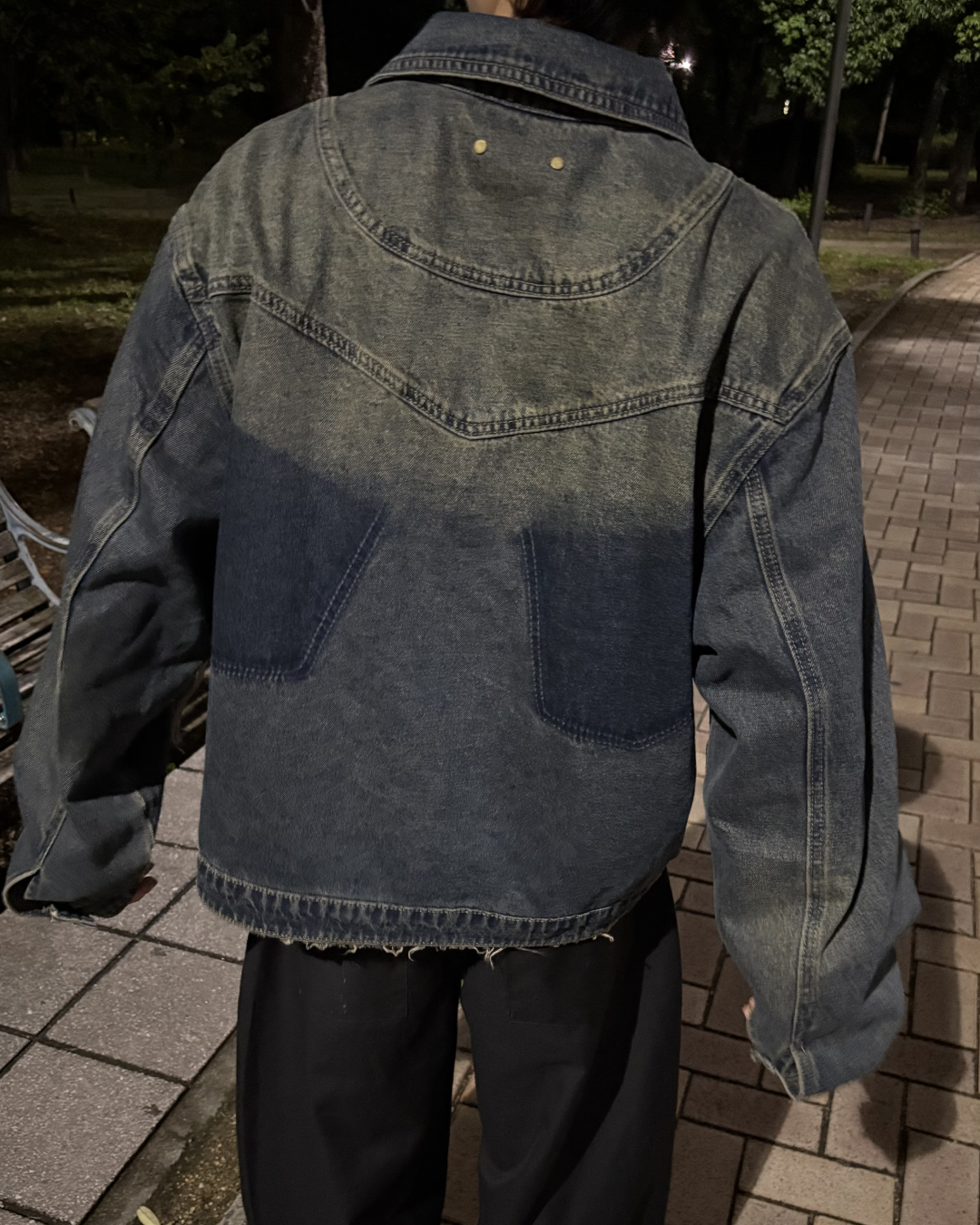 【即納】ウォッシュフリンジデニムジャケット WG5008