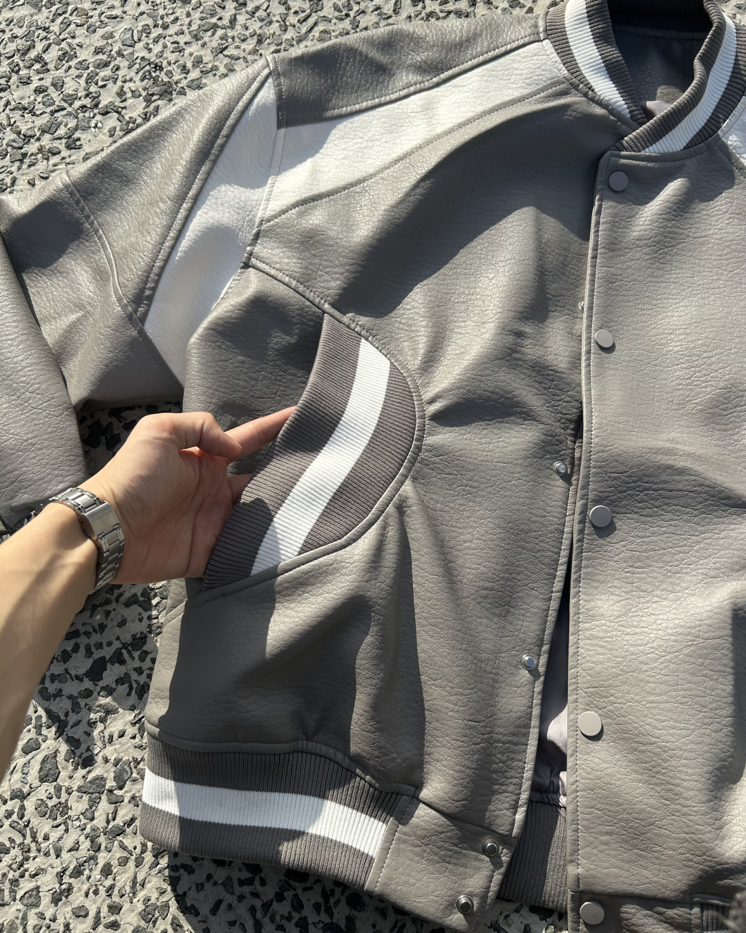 【即納】グレーバイカラースタジャン WG5010
