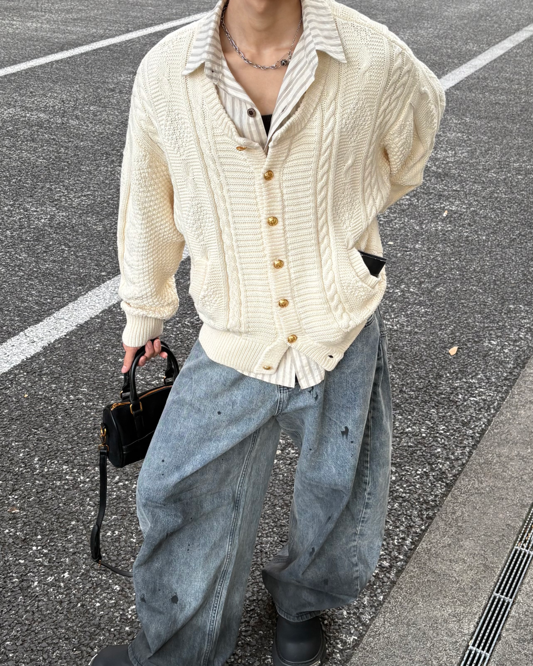 【11/25 19:00販売開始 オリジナル 即納】カラーレスアランニットカーディガン WG6001