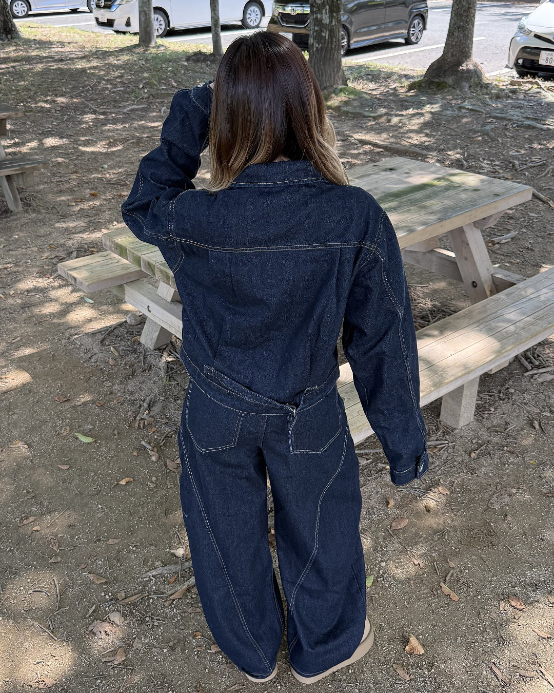 クロップドデニムジャケット&カーブワイドデニムセットアップ WK0003