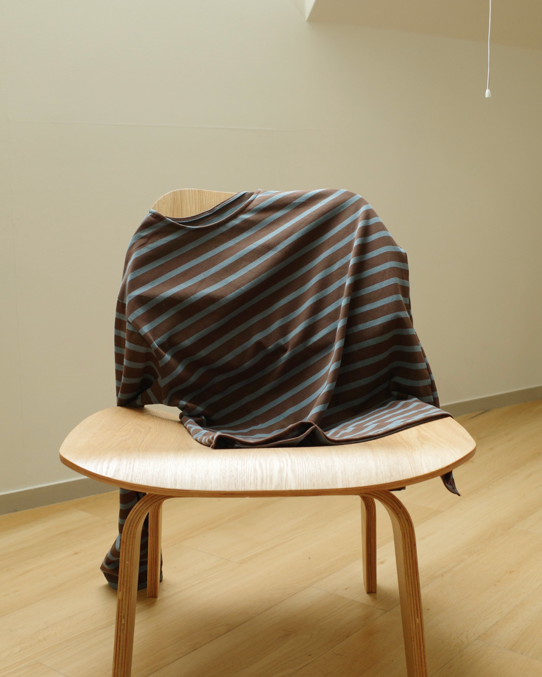 コットンブラウンボーダーロングTシャツ WR0001