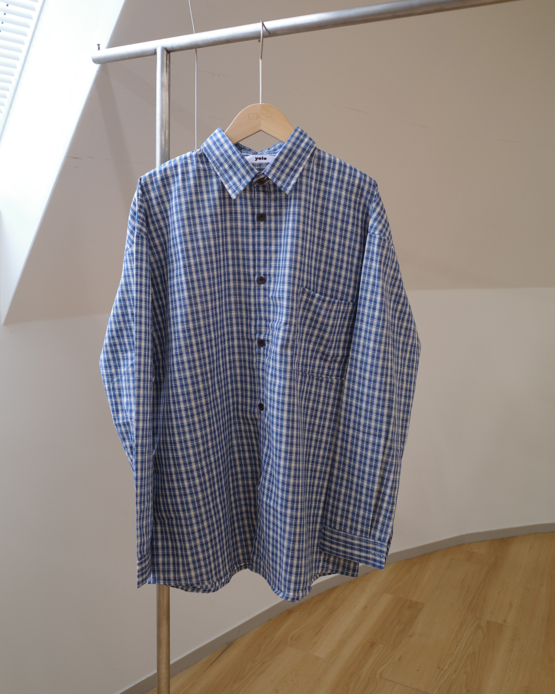 ブルーチェックシャツ WR0002