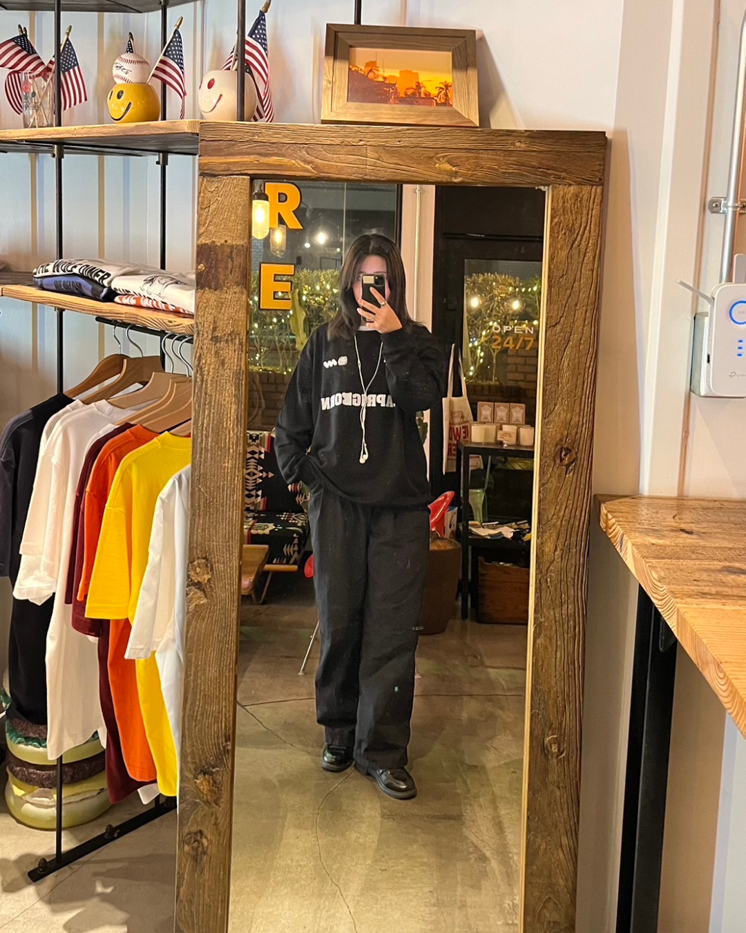 Printed black sweatshirt Y0028