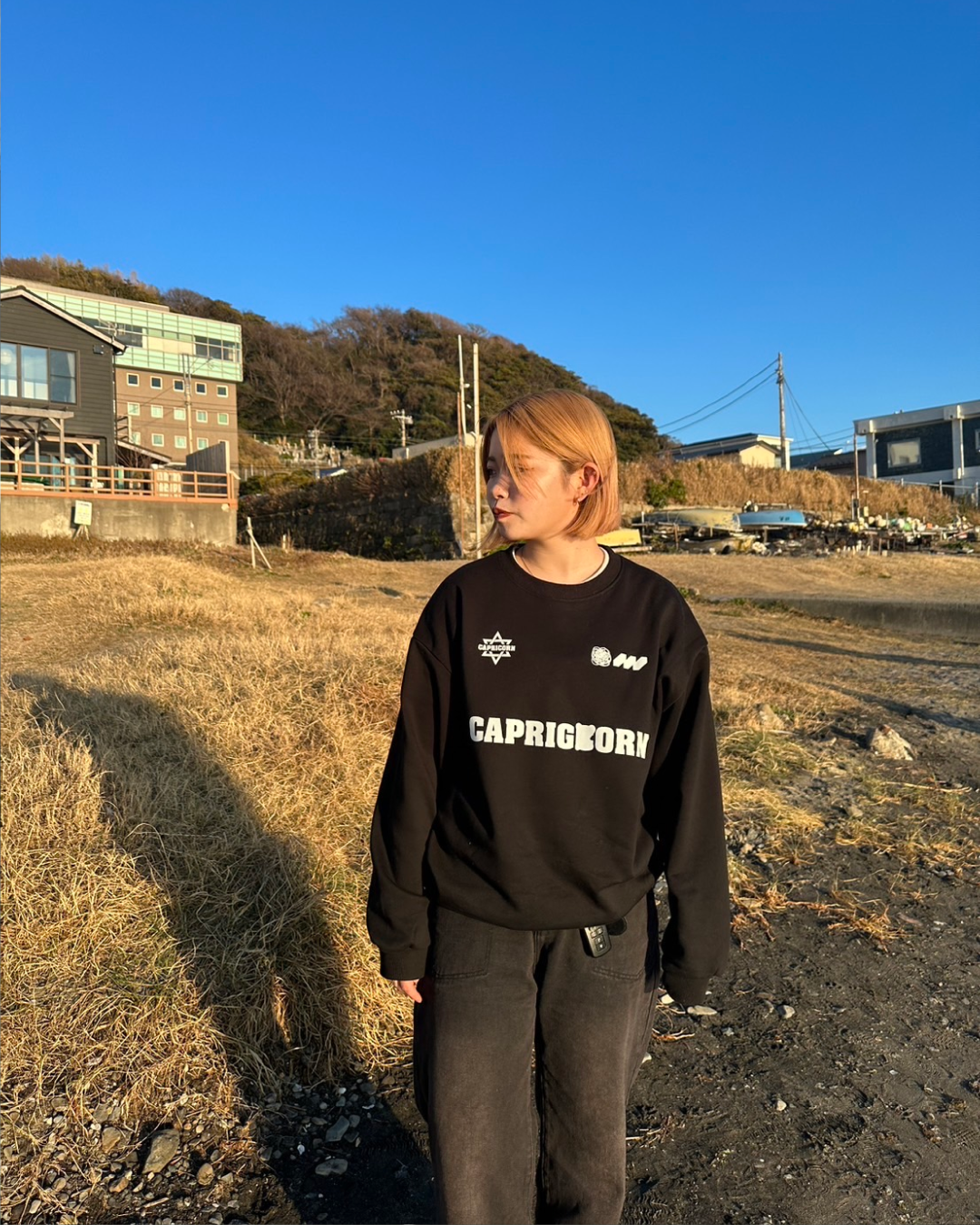 Printed black sweatshirt Y0028