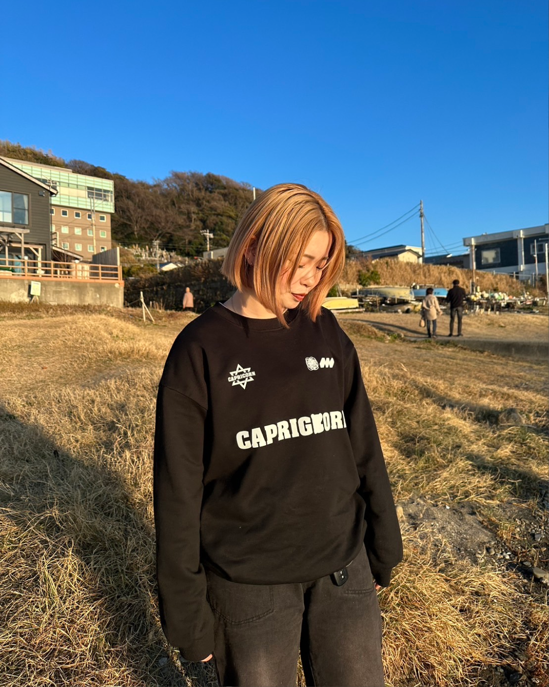 Printed black sweatshirt Y0028