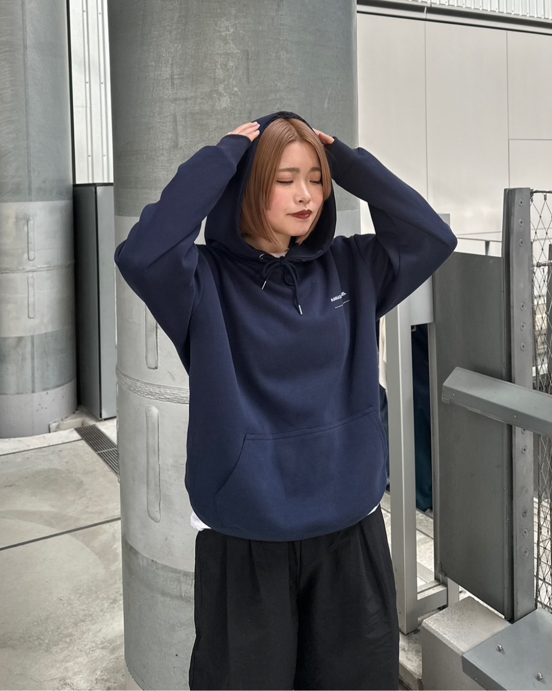 Pullover lettering hoodie Y0063