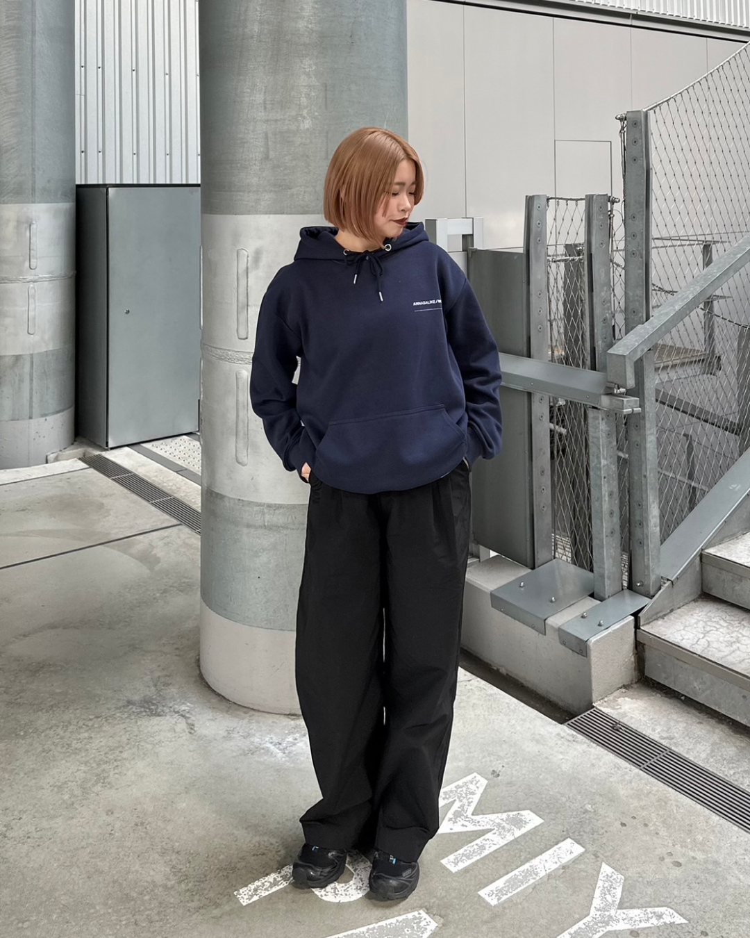 Pullover lettering hoodie Y0063