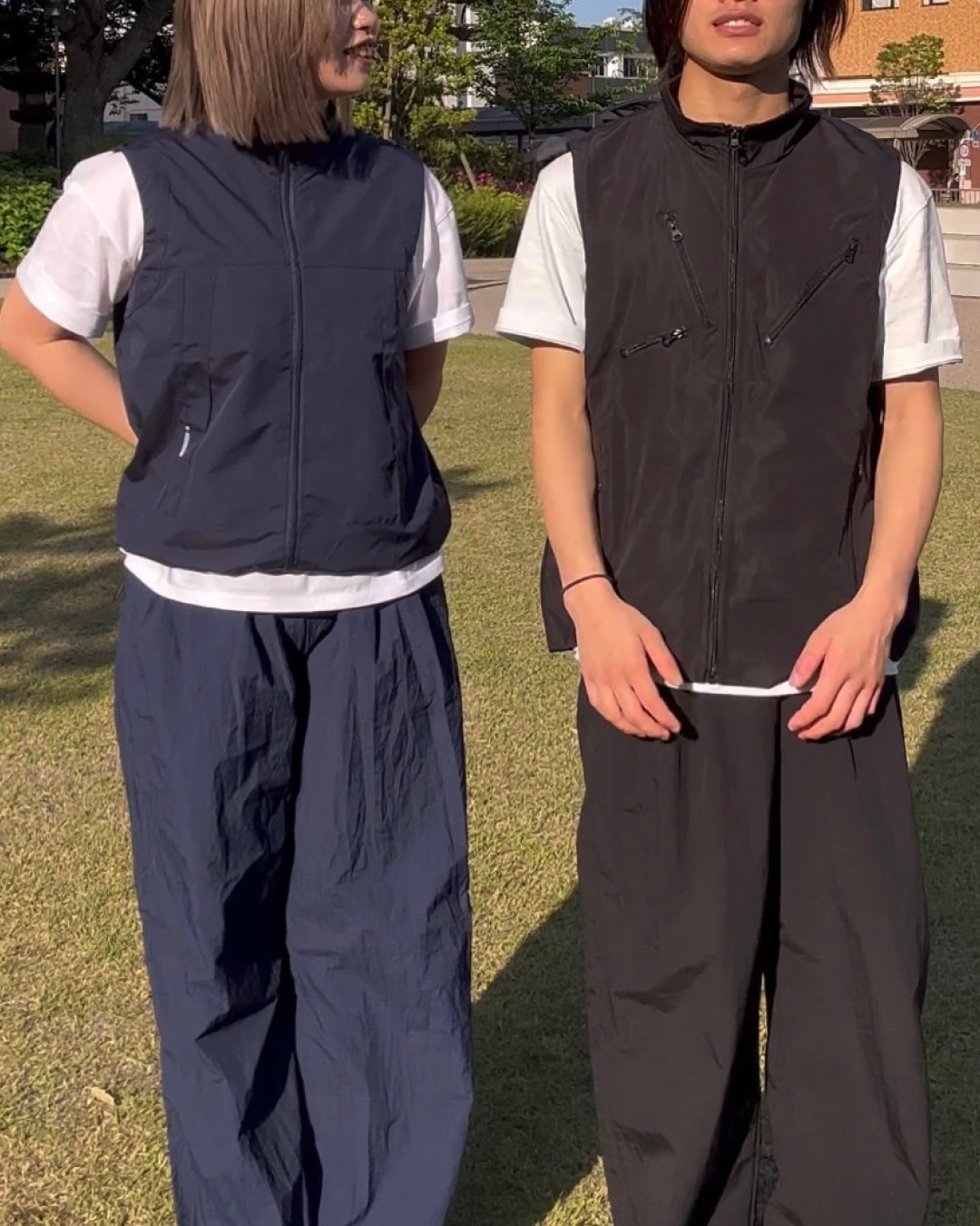 【即納】ナイロンワイドパンツ Y0030