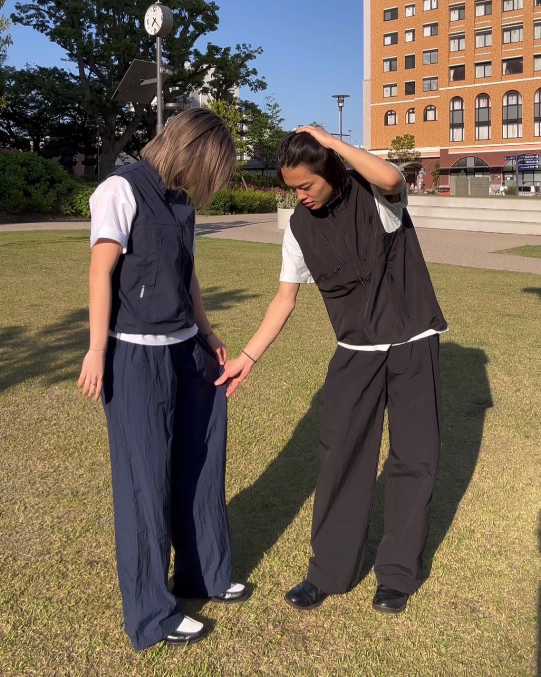 【即納】ナイロンワイドパンツ Y0030