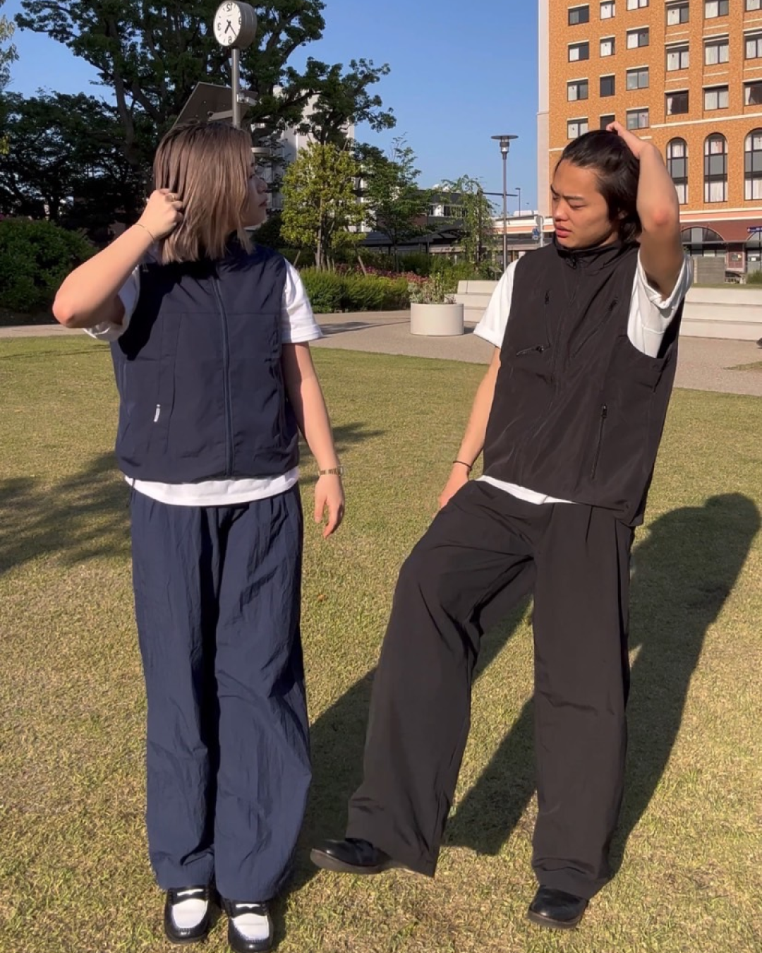 【即納】ナイロンワイドパンツ Y0030