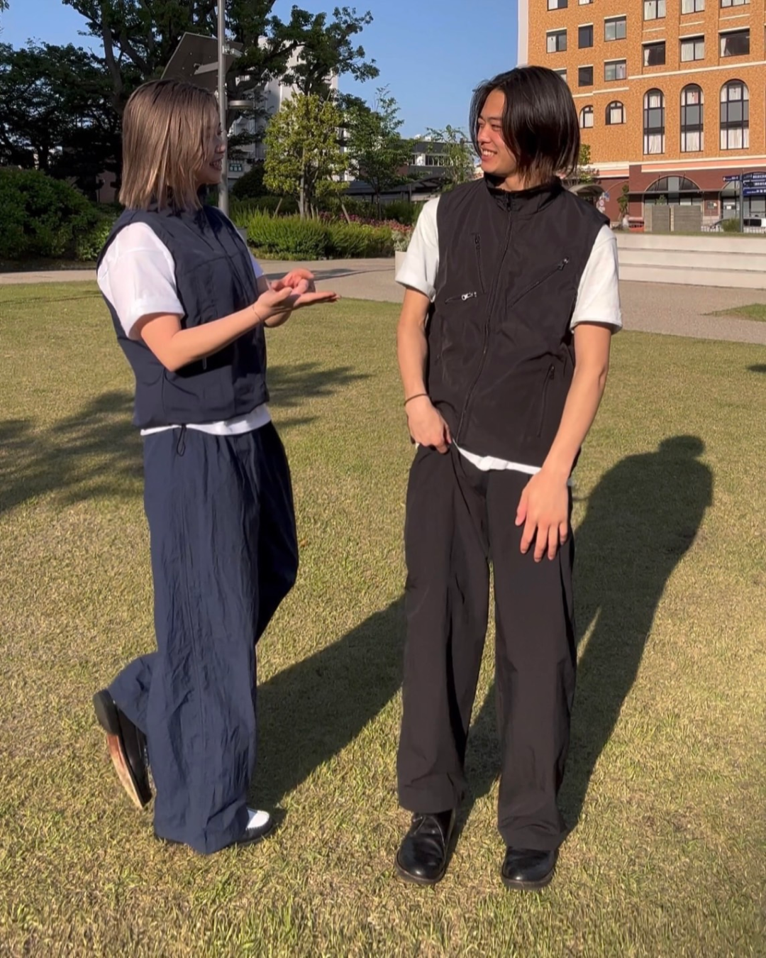 【即納】ナイロンワイドパンツ Y0030