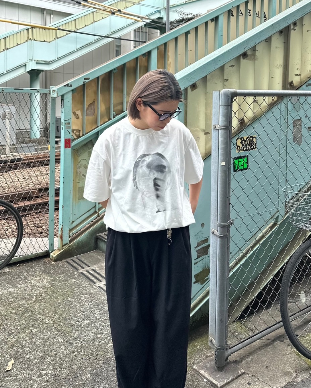 フェイスプリントTシャツ Y0087