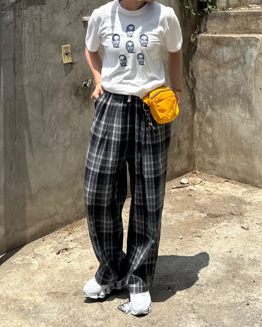 ストレートチェックパンツ Y0090