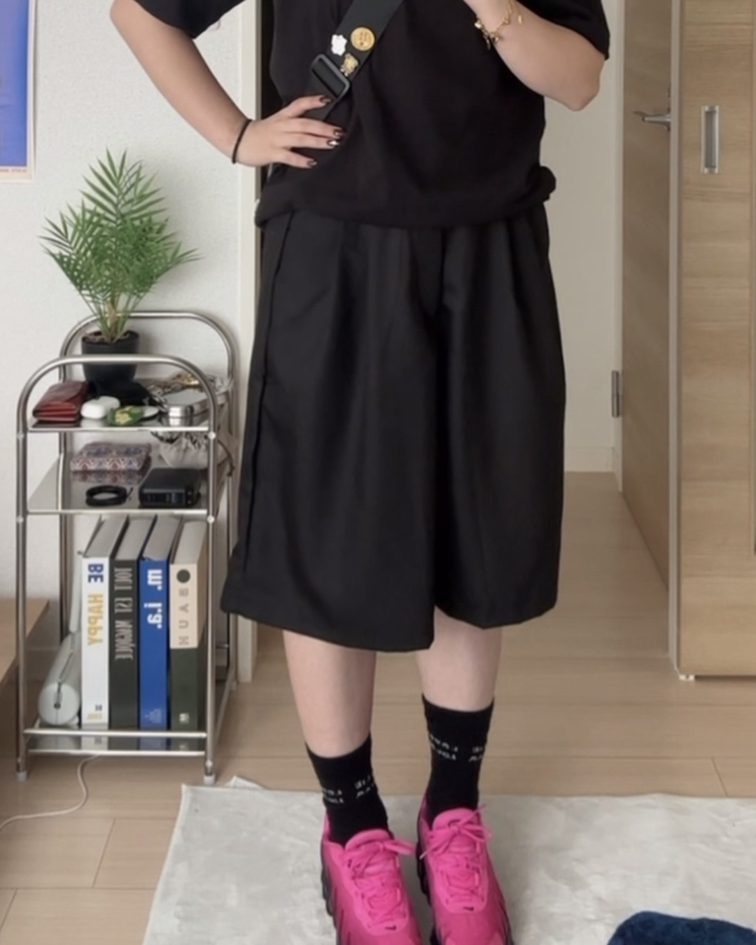 ワイドシルエットスラックスショーツ Y1567