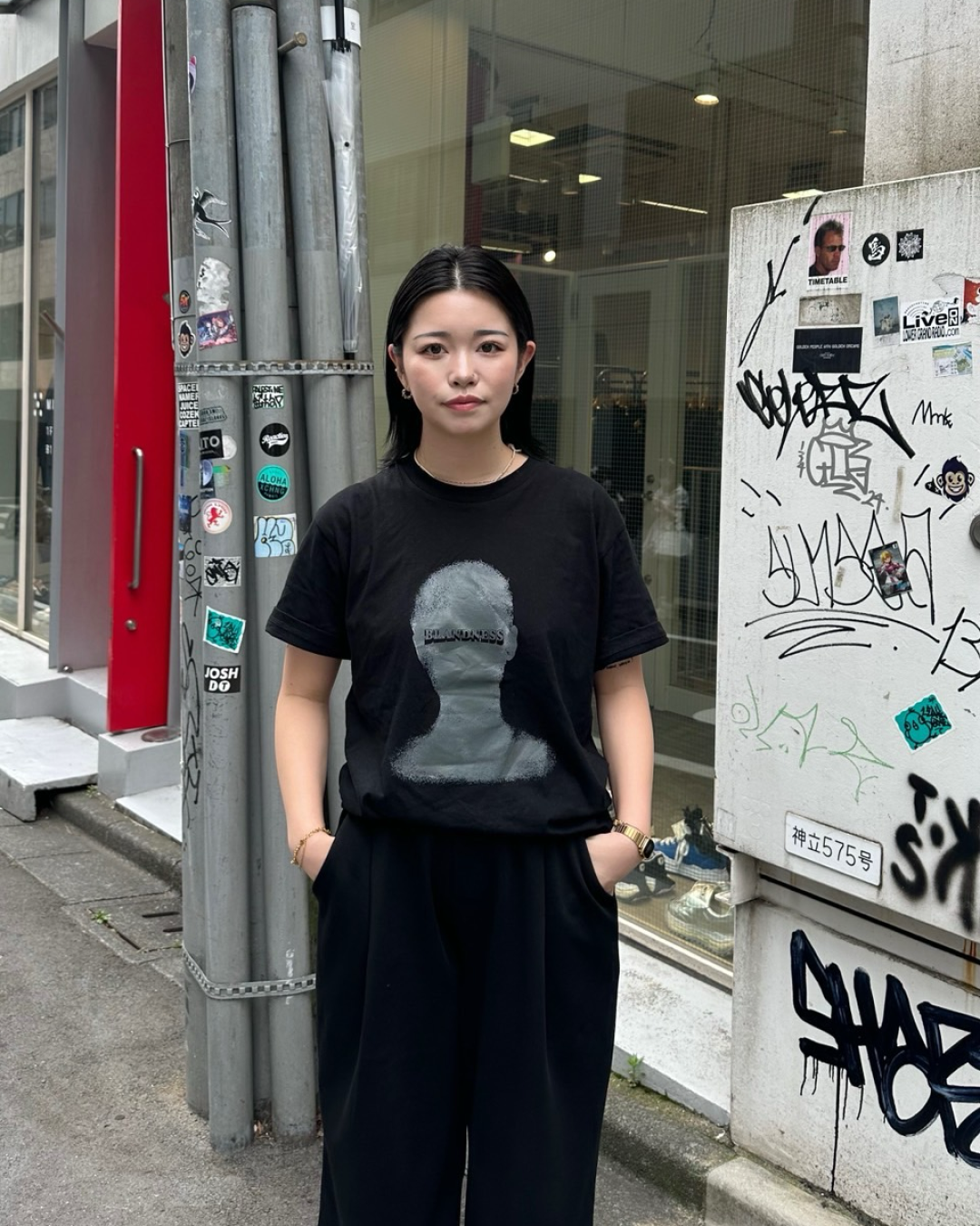 シャドウプリントTシャツ Y1568