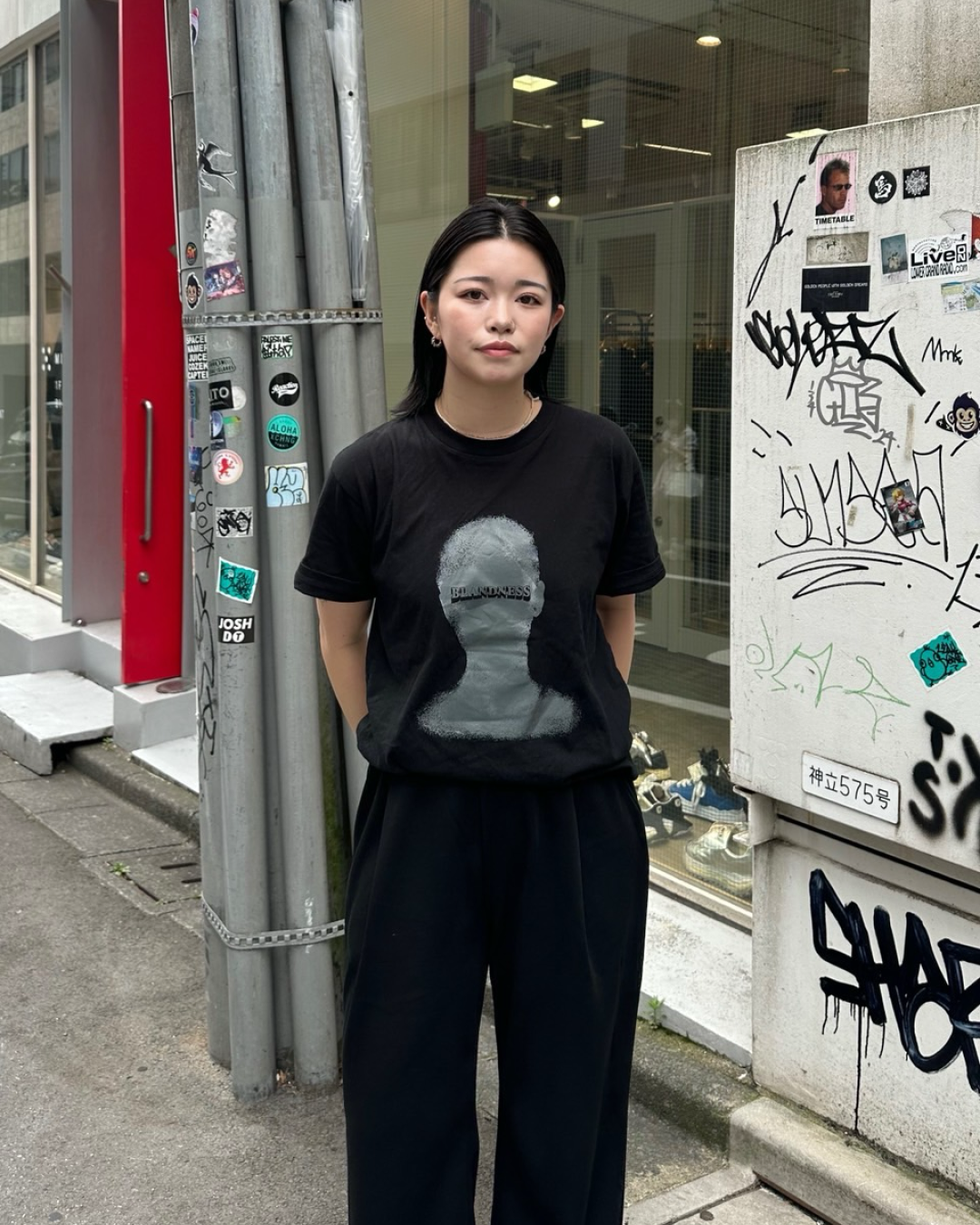 シャドウプリントTシャツ Y1568