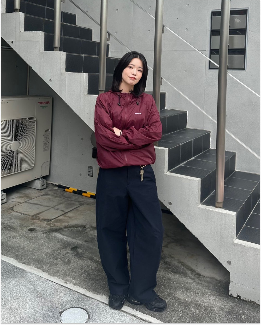 ドローコード付きナイロンフーディジャケット
Y1650