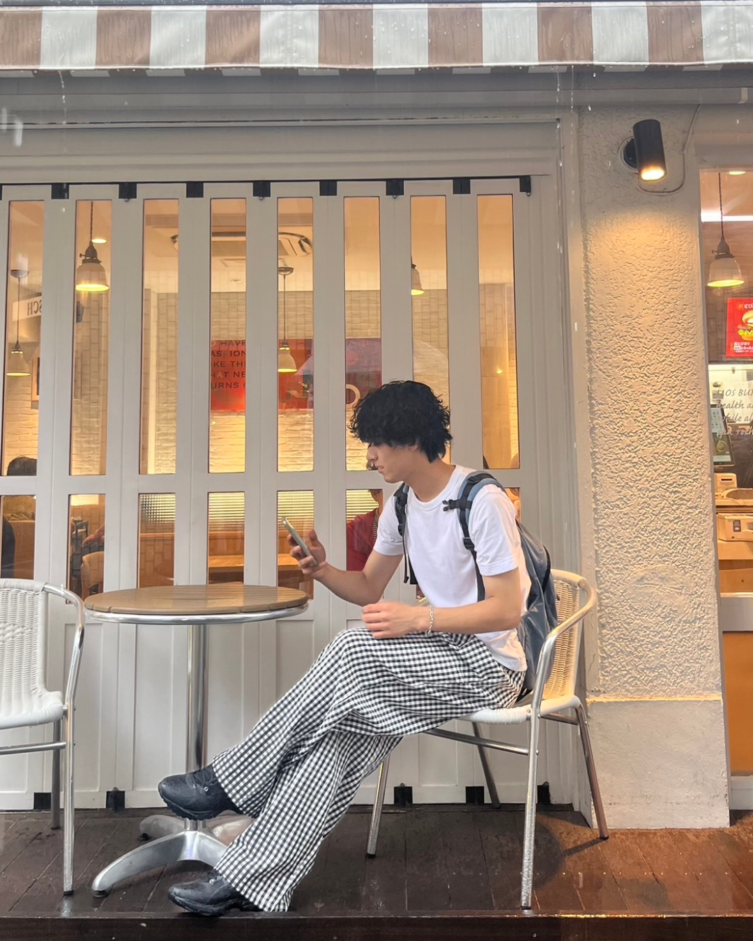 チェックワイドパンツ YK0001