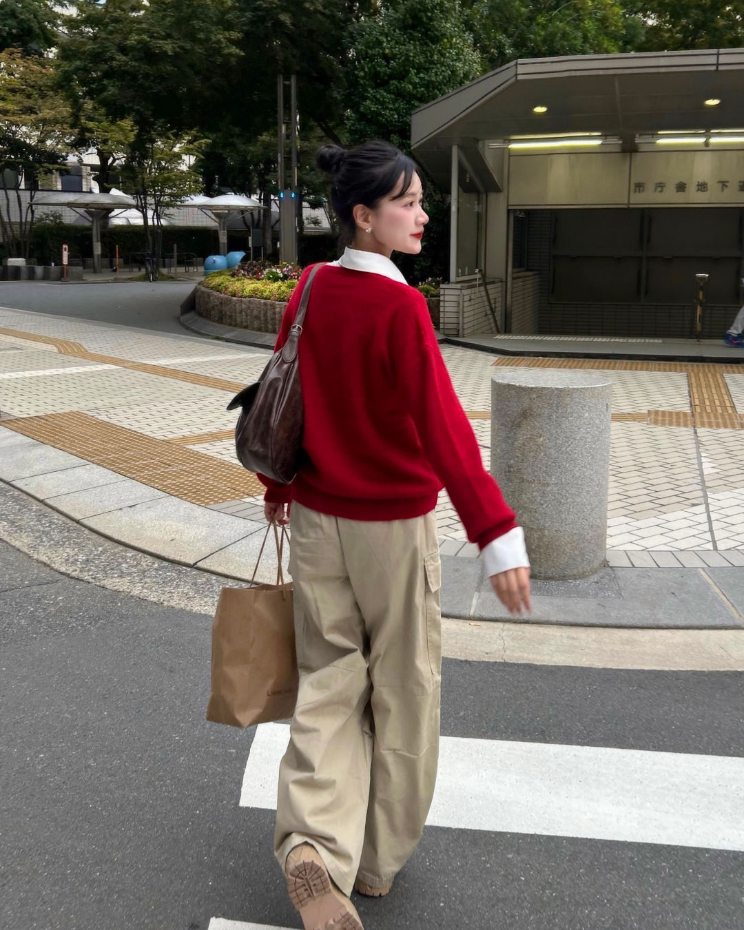 サイドポケットカジュアルワイドレッグパンツ YN0011