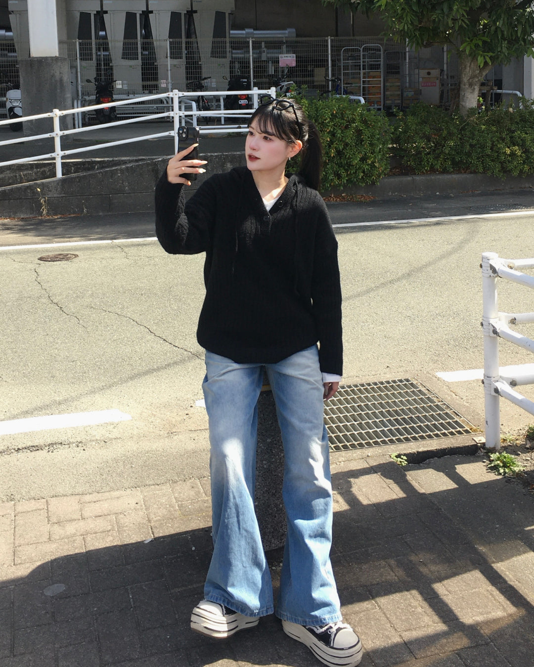 グランジウォッシュバギージーンズ YN0056