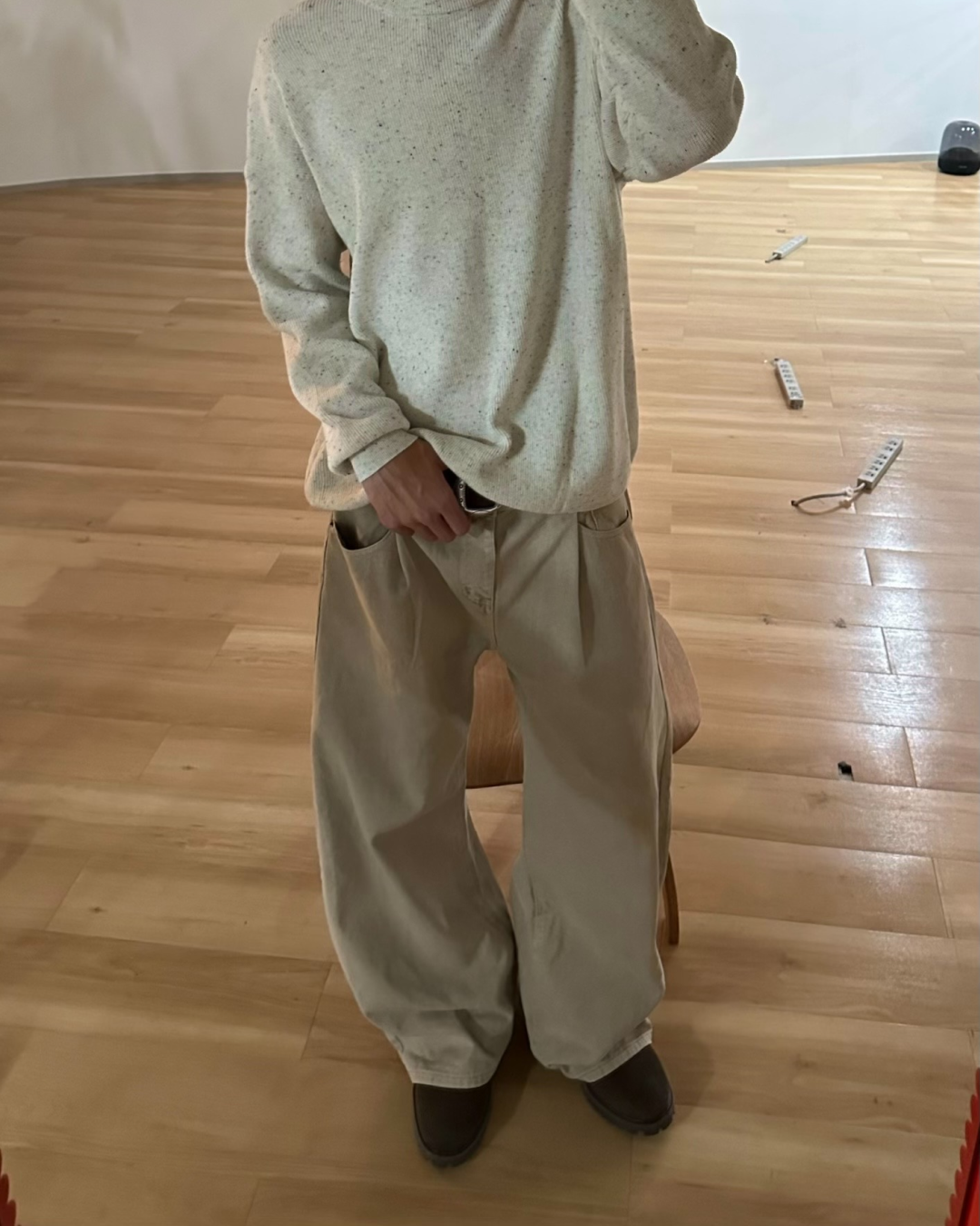 【即納】タックバレルレッグコットンパンツ WR0007