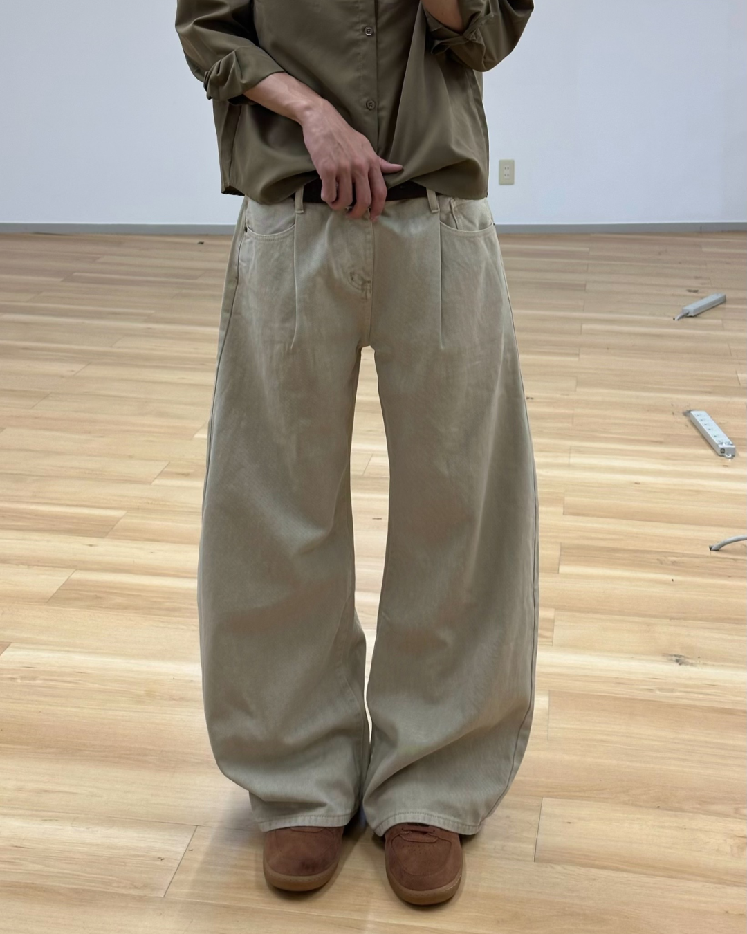 【即納】タックバレルレッグコットンパンツ WR0007