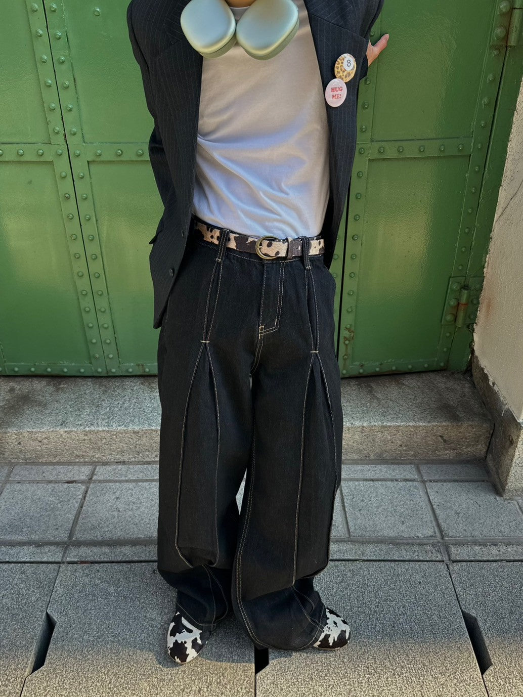 タックデザインワイドパンツ SK0032