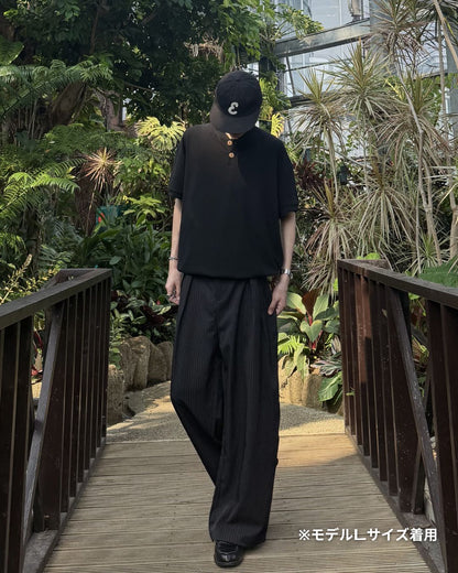 【再販】ルーズフィットヘンリーネックTシャツ RR0302