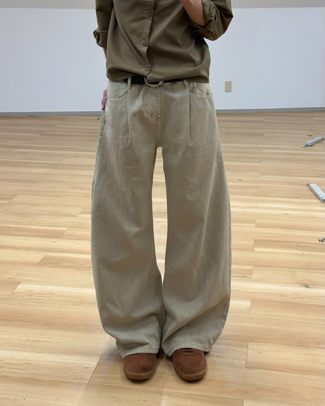 【即納】タックバレルレッグコットンパンツ WR0007