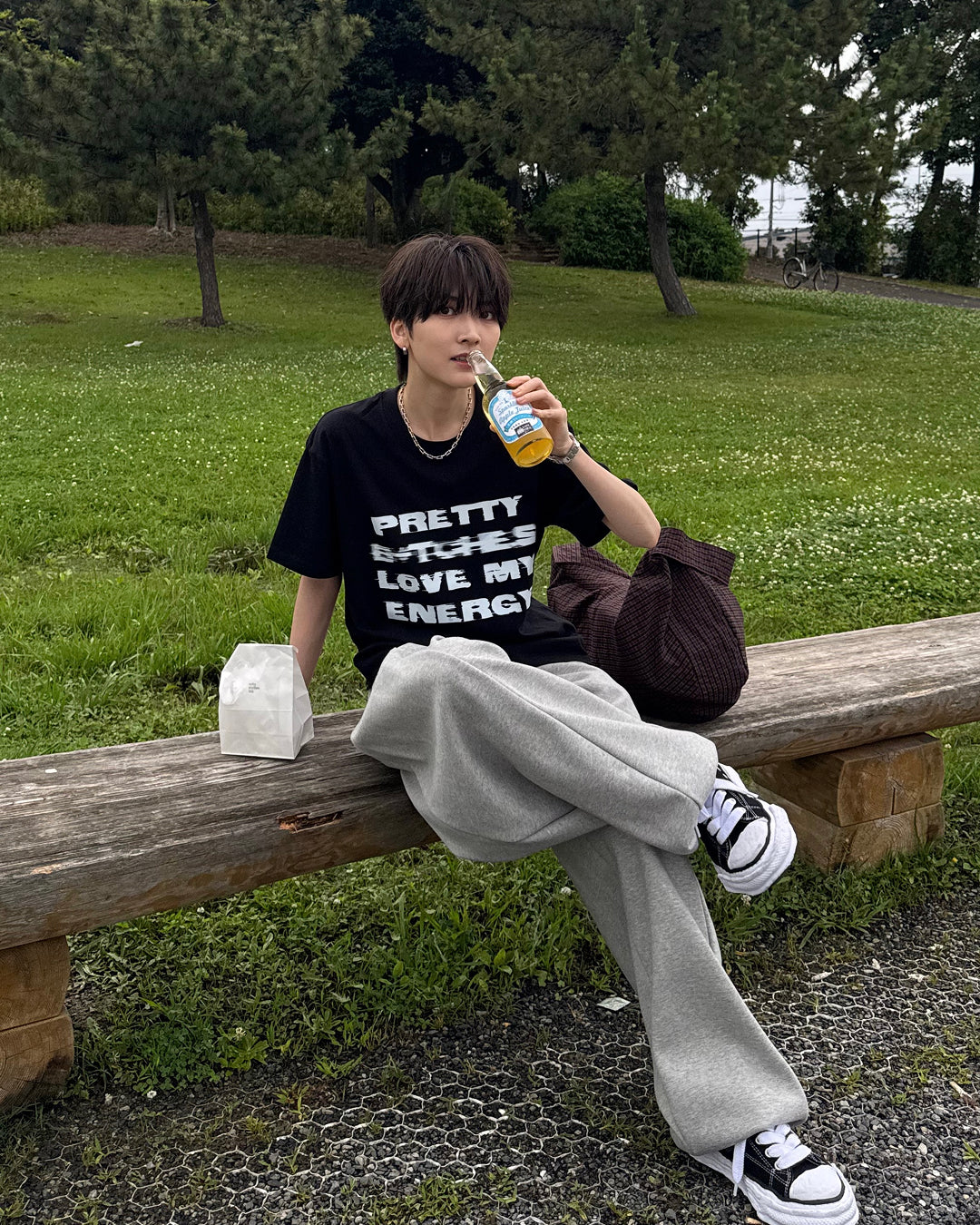 グリッチロゴプリントTシャツ SY0017