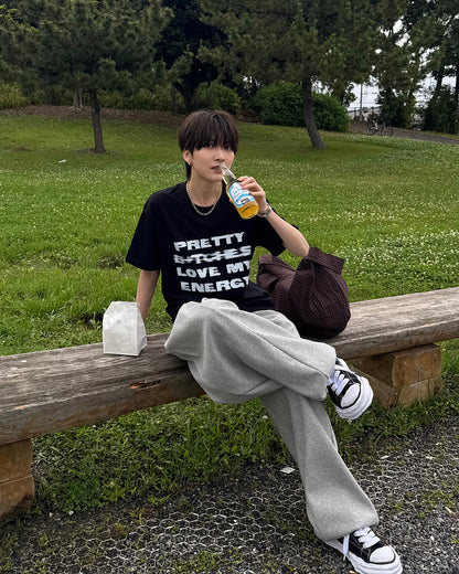 グリッチロゴプリントTシャツ SY0017