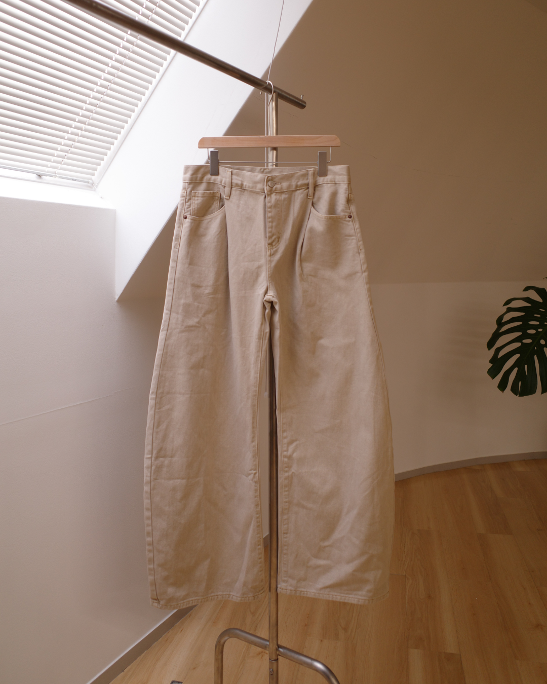 【即納】タックバレルレッグコットンパンツ WR0007