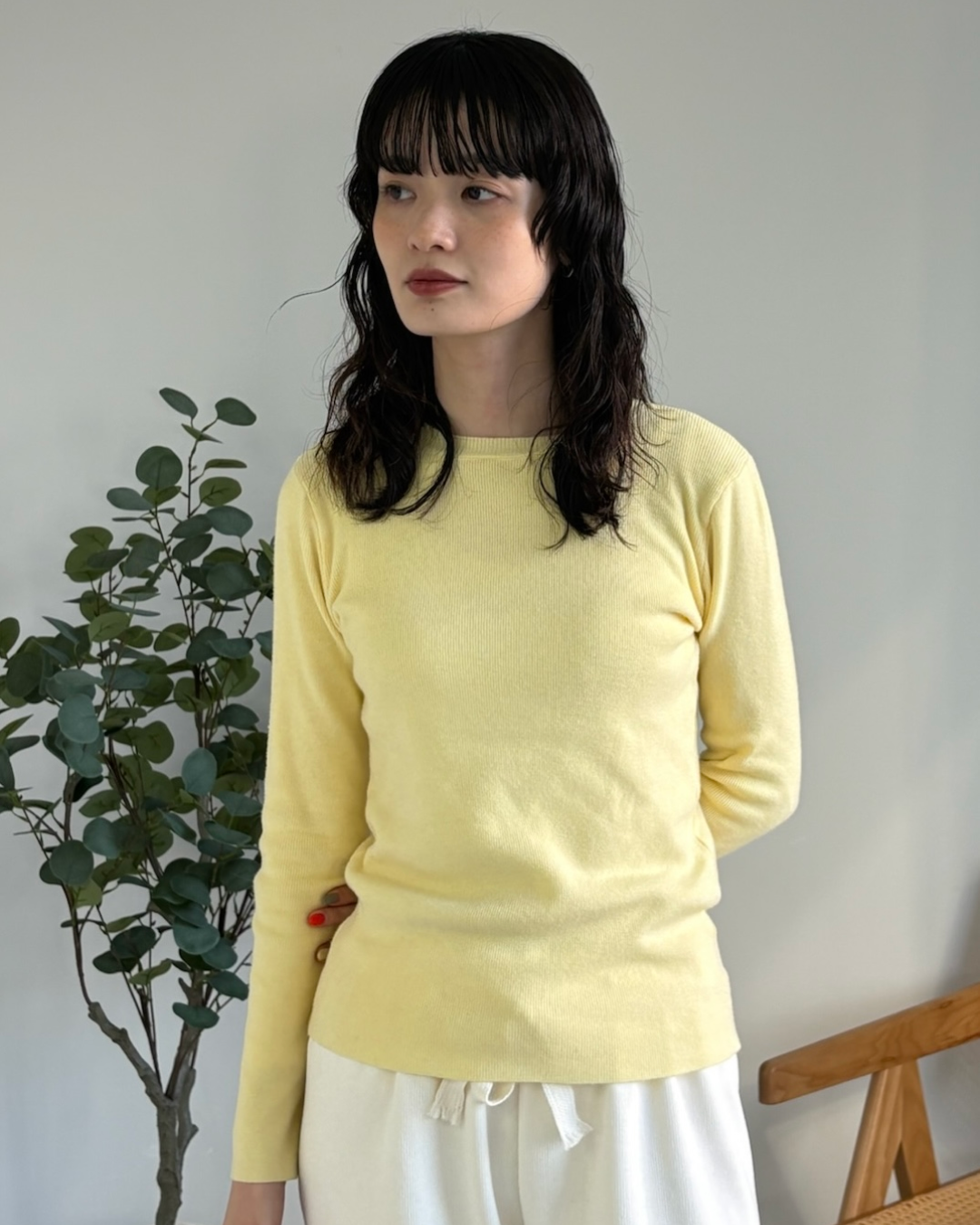 ソフトシアークルーネックニットトップス
AA0016